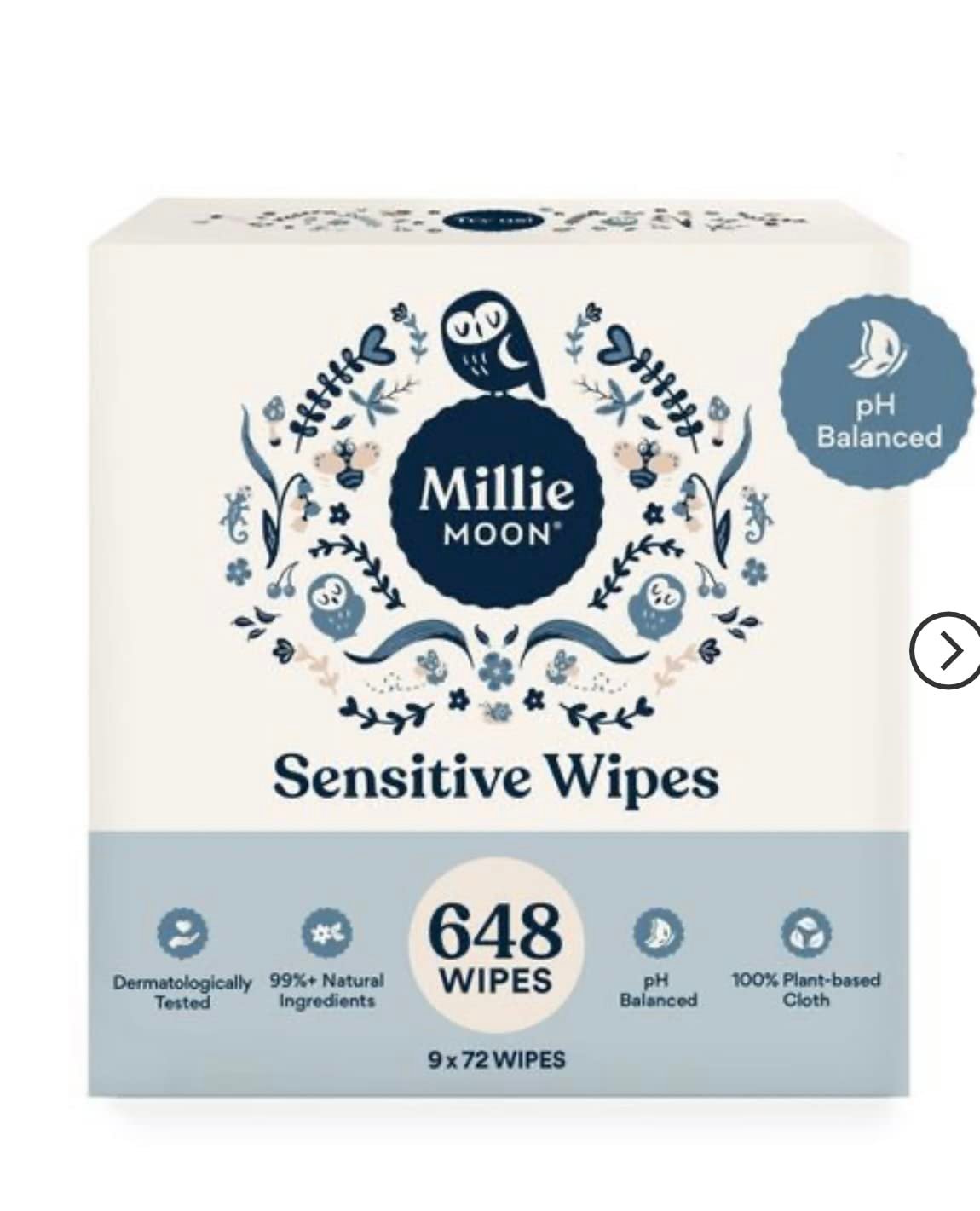 Millie Moon Sensitive Baby Wipes – Plant Based (648)