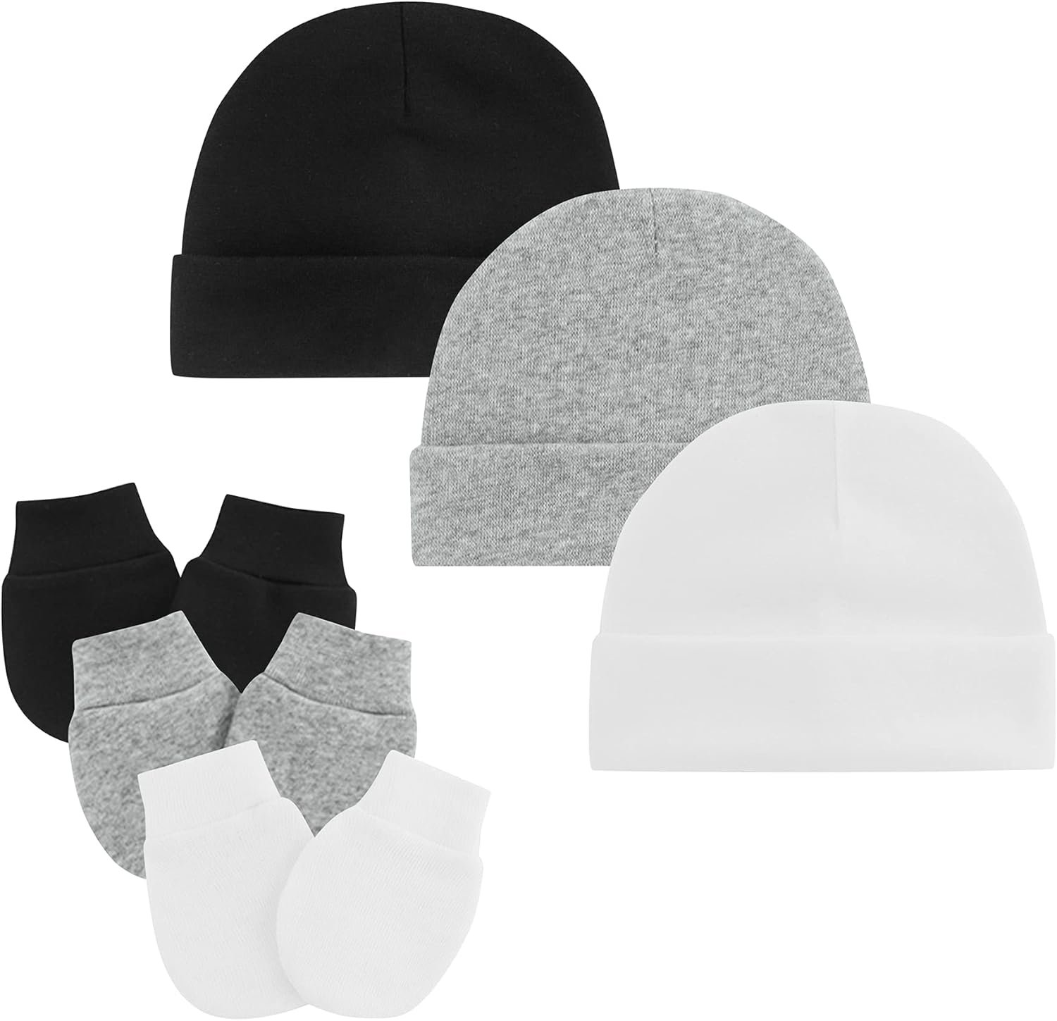 Zando Baby Hats and Mittens Newborn Hospital Hat Essentials Warm Knit Beanie Safety Anti-Scratch for Boys Girls 0-6M