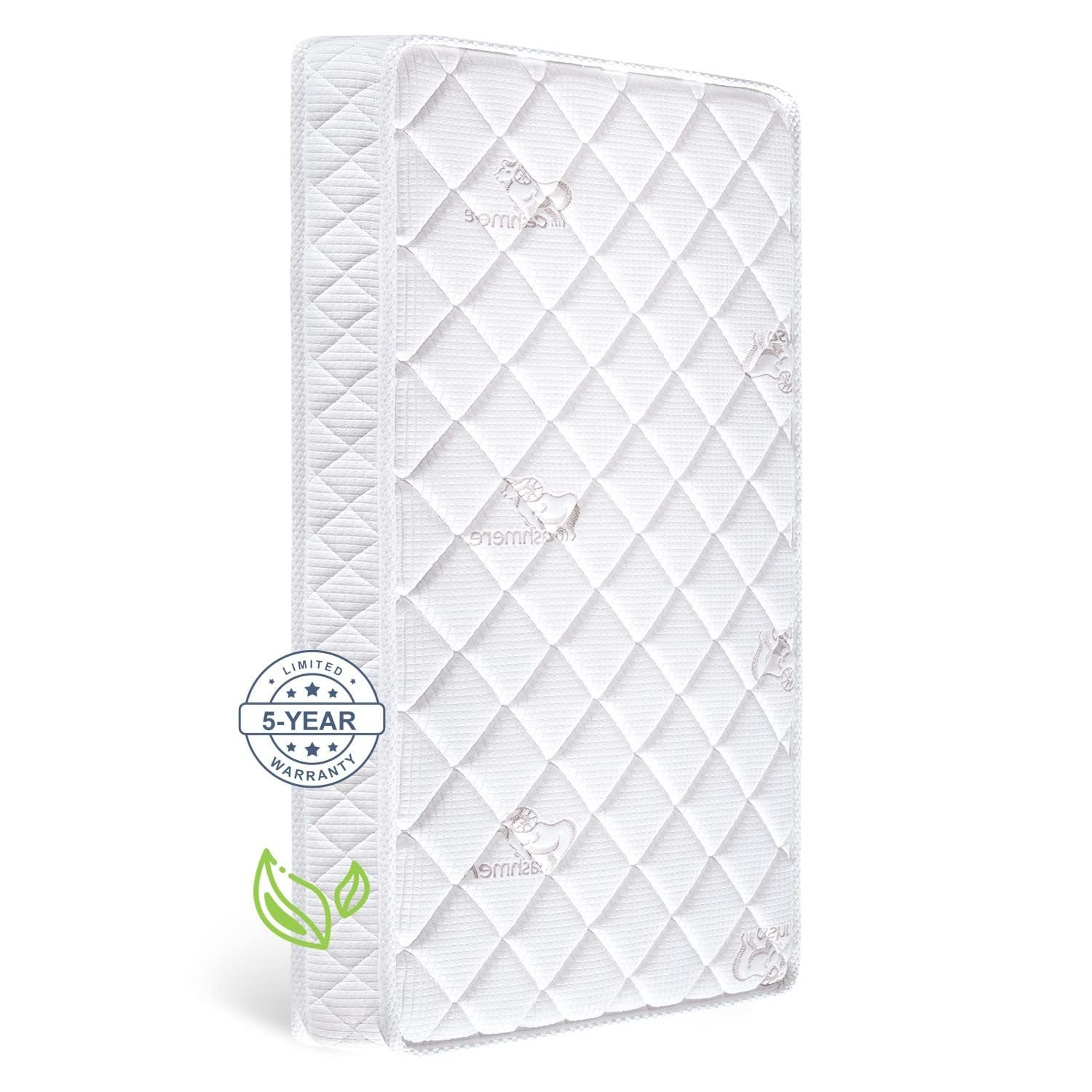 Premium Crib & Toddler Mattress,100% Knitted Fabric, Premium Fleece Surface-Hypoallergenic, 5″ Thick Firm Soft Crib Mattress, Non-Toxic – Fits Standard Cribs & Toddler Beds