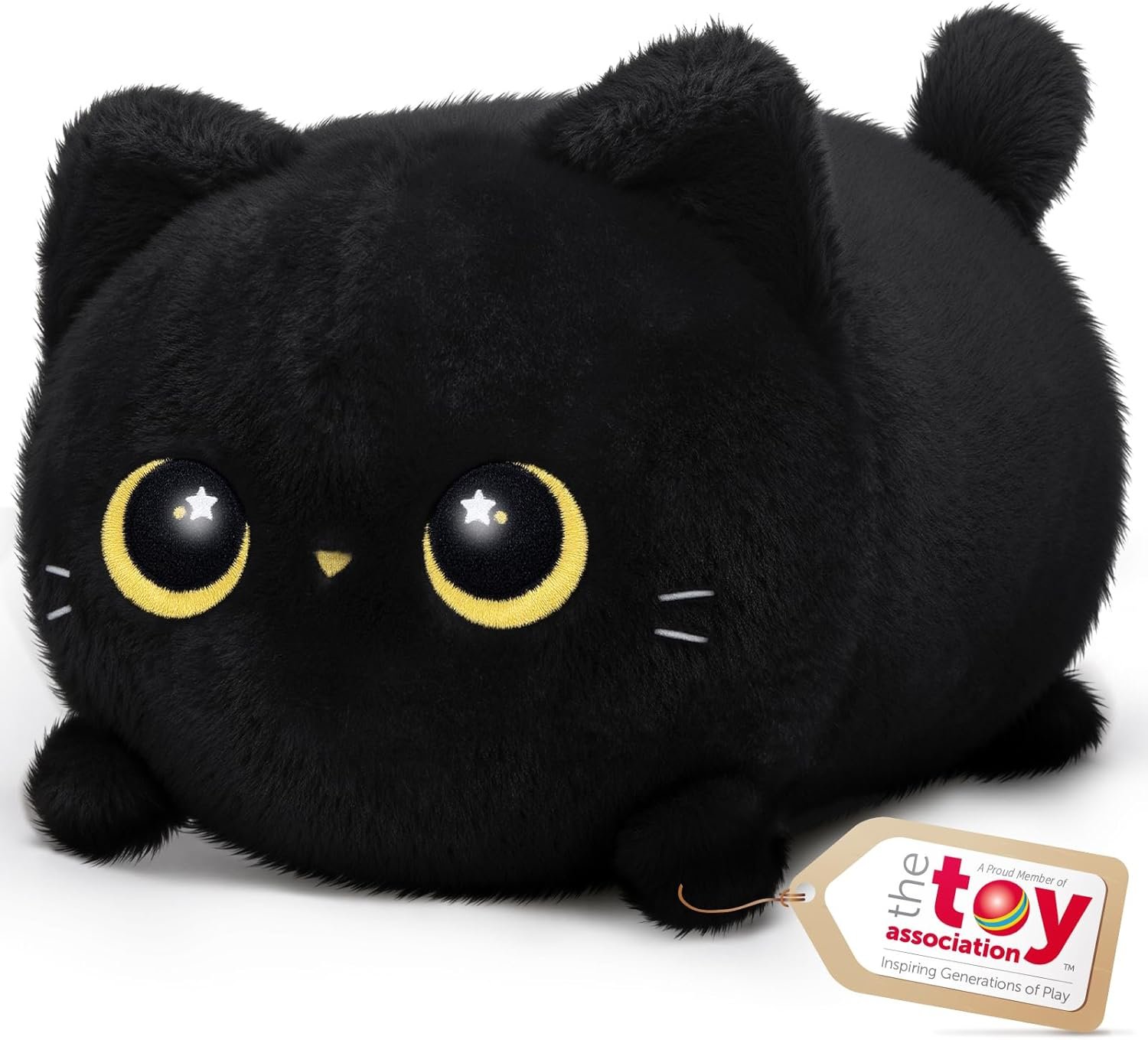 Mewaii Black Cat Plush, Cute Cat Plushies Toy, Soft Kitten Plushie Cuddle Pillow, Anime Plushie Doll, Cute Stuff Toys Gift for Girls, Boys and Males (8 Inch)