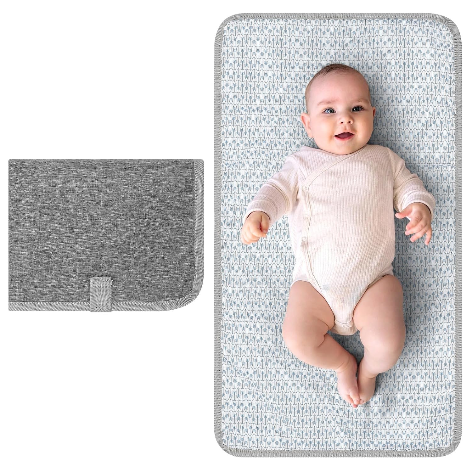 Accmor Portable Diaper Changing Pad, Waterproof Baby Changing Mat, Foldable Portable Travel Changing Pads for Baby, Grey