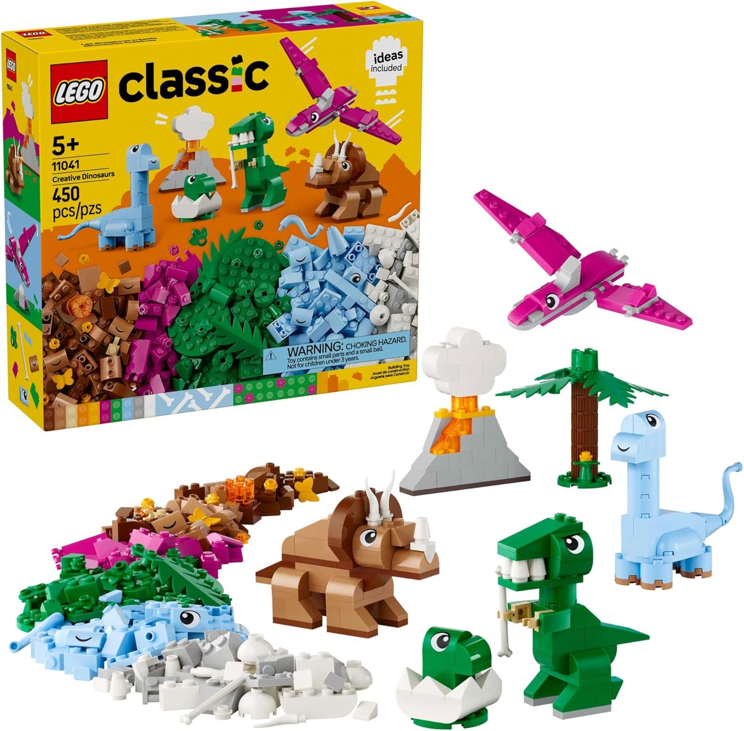 LEGO Classic Creative Dinosaurs Toy – Building Blocks Toy for Kids, Boys and Girls, Ages 5+ – Learning and Educational Toy for Preschool – Gift Idea for Birthdays – 11041