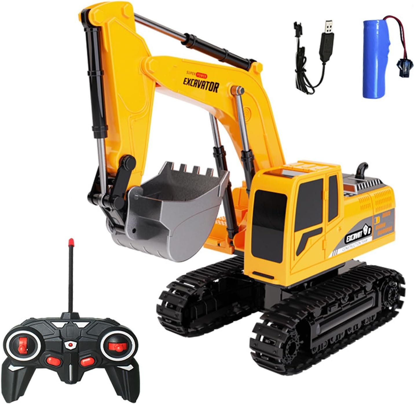 Remote Control Excavator,Toy Digger Remote Control Digger Excavator Toys,Engineering Sand Digger Construction Vehicle Toy RC Excavator Toy Cars for Kids