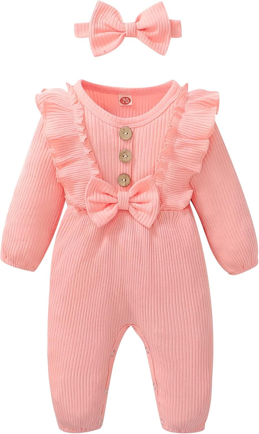 Mioglrie Newborn Baby Girl Clothes One Piece Jumpsuits Clothes Short Sleeve Rompers Summer Clothes for Baby