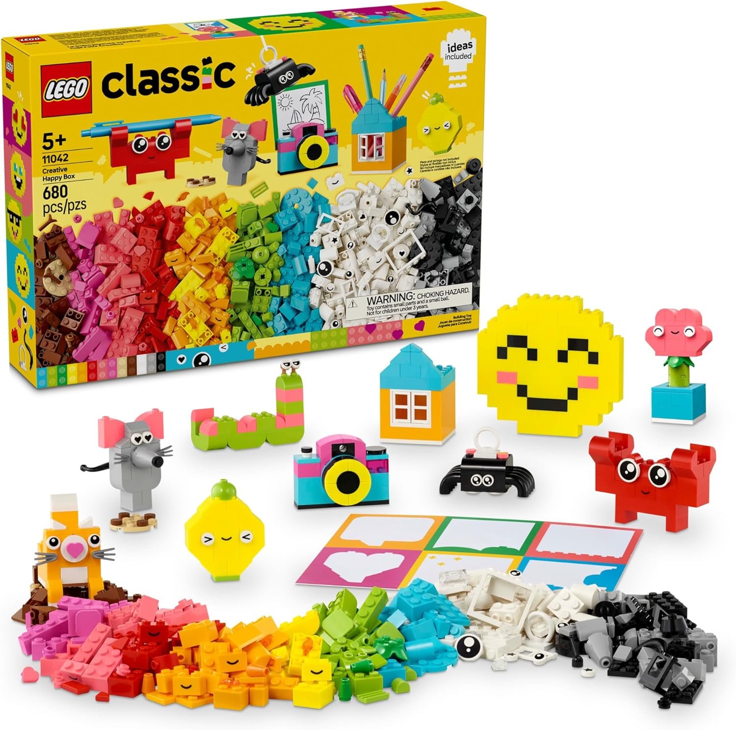 LEGO Classic Creative Happy Box Building Toy Set – Building Blocks Toy for Kids, Boys and Girls, Ages 5+ – Learning and Educational Toy for Preschool – Gift Idea for Birthdays – 11042