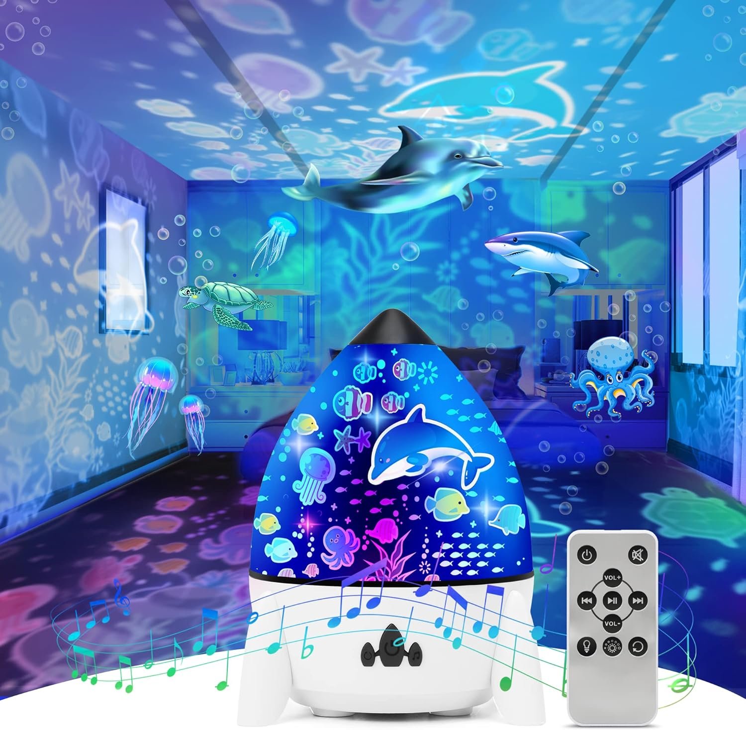 Night Light Projector for Kids – Bedroom Star Projector with Galaxy Planets, Animals Dinosaur World, Constellations, Birthday, Sea World, Christmas, Cupid, Halloween Themes, Gifts for Boys, Girls