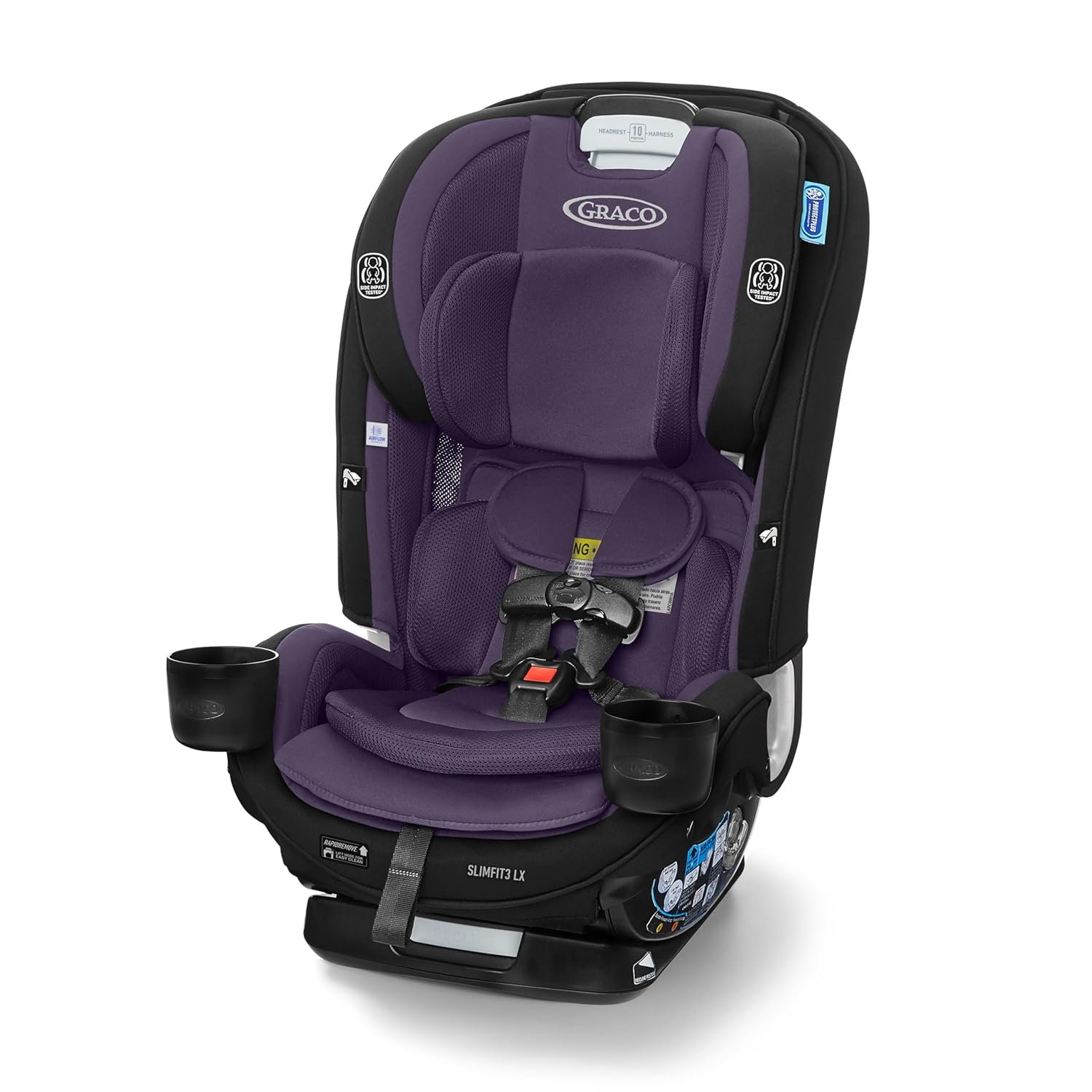 Graco SlimFit3 LX 3-in-1 Slim Car Seat, Rear Facing, Forward Facing to Highback Booster Car Seat, Katrina