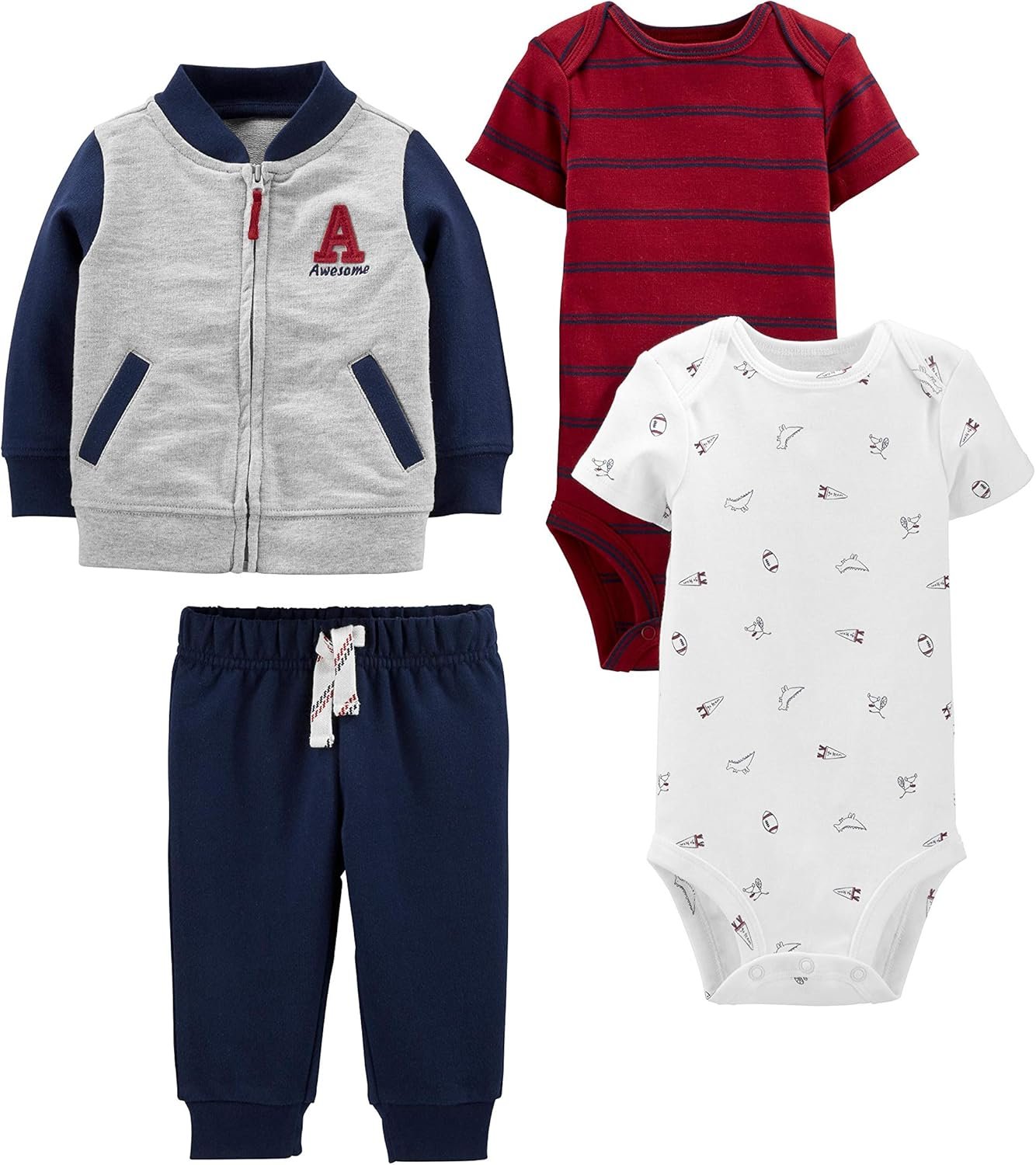 Simple Joys by Carter’s baby-boys 4-piece Jacket, Pant, and Bodysuit Set