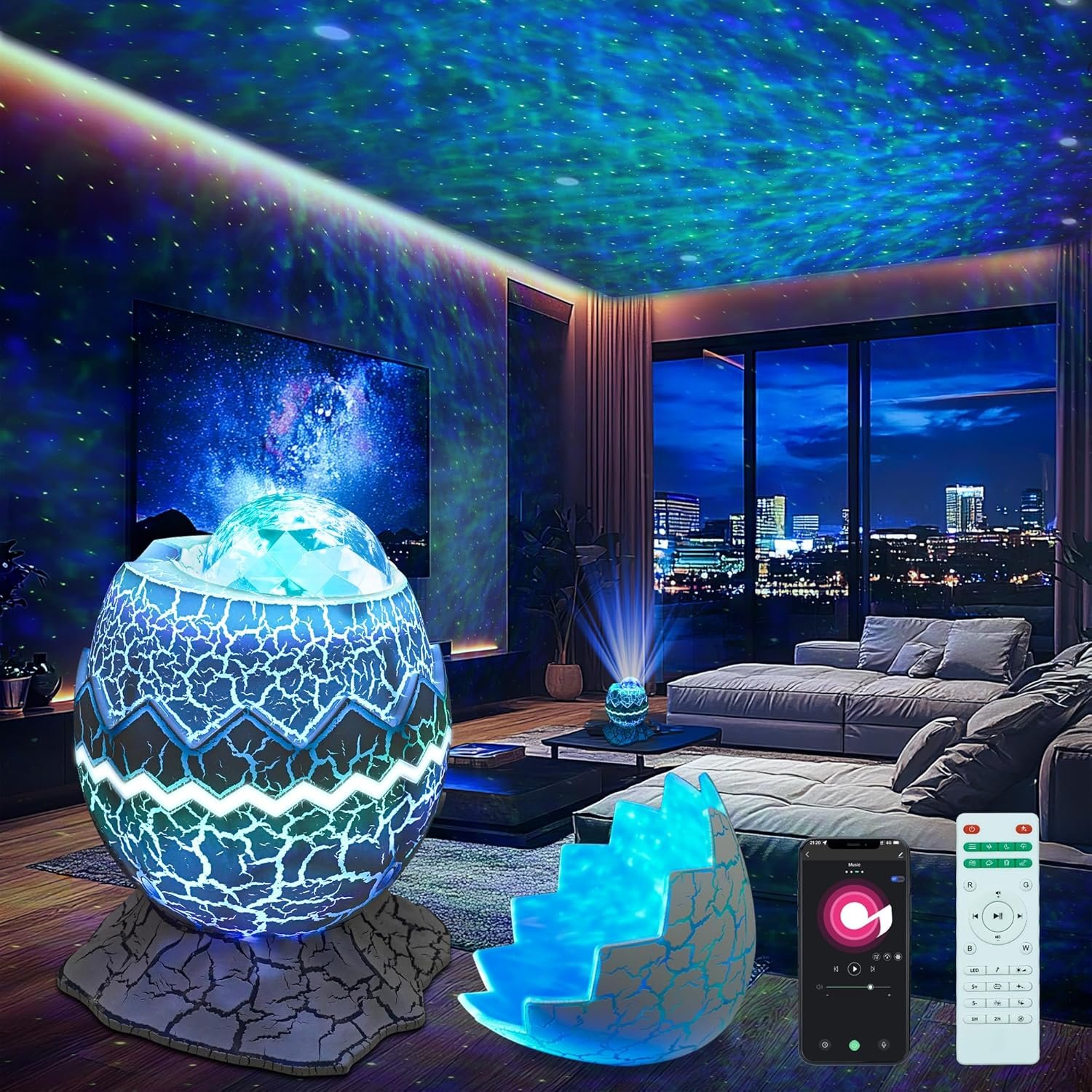 Star Projector Night Light, Galaxy Projector for Bedroom, 15 Color Mode Built-in 8 White Noise, and Bluetooth 5.1 Speaker, Remote & App Control, Timer Function, Christmas Light Projector for Kids