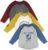 HonestBaby 3-Pack Long Sleeve Baseball Raglan T-Shirt 100% Organic Cotton Infant Baby, Toddler, Little Kids, Boys, Girls, All Star Academy, 3T